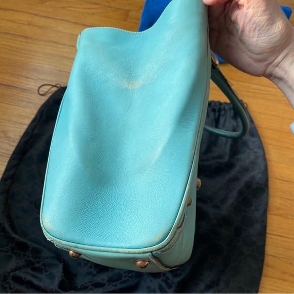 Gucci Turquoise Jackie O Large Leather Hobo Handbag - Picture 9 of 16
